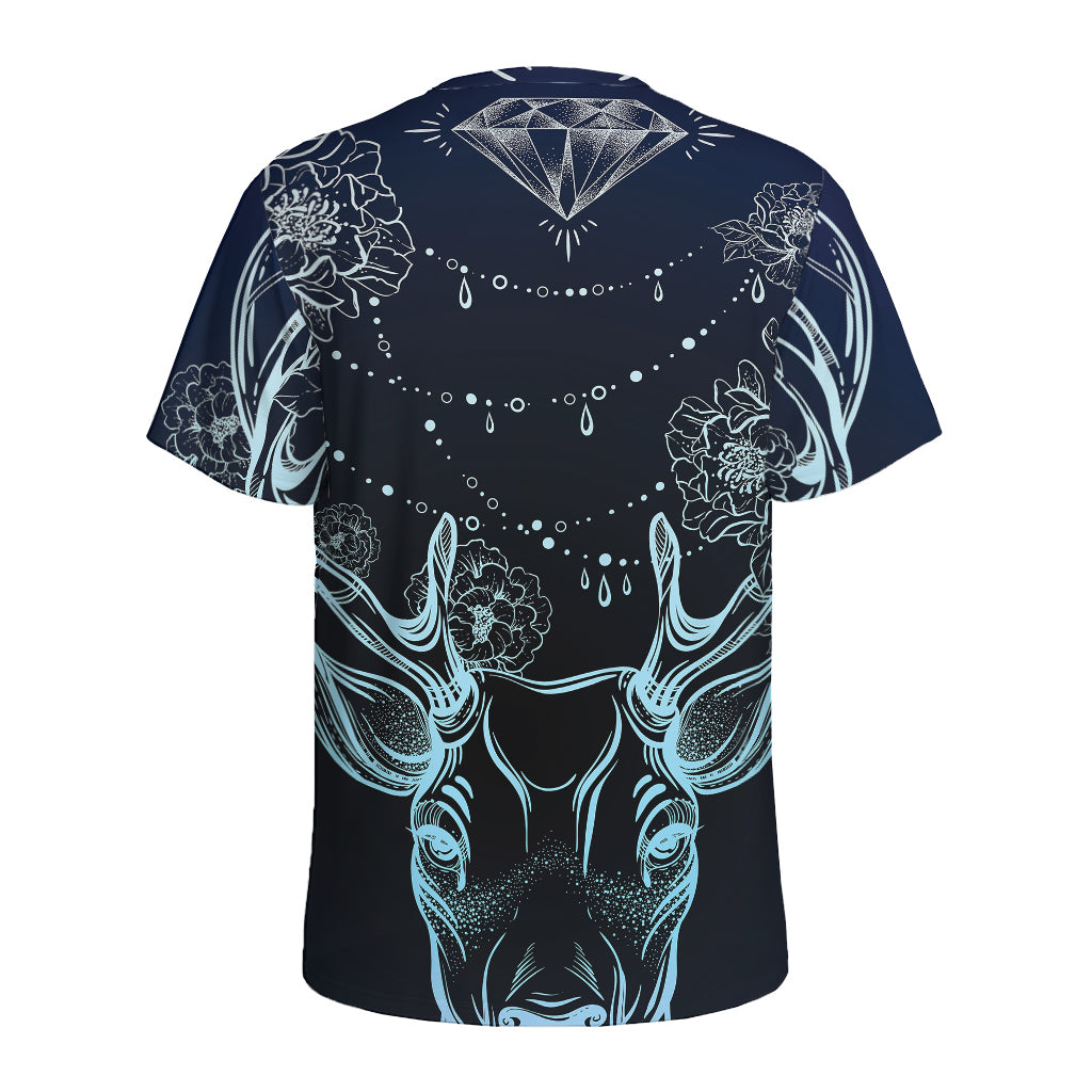 Bohemian Spiritual Deer Print Men's Sports T-Shirt