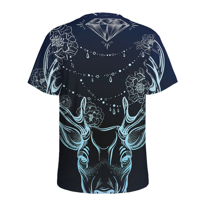 Bohemian Spiritual Deer Print Men's Sports T-Shirt