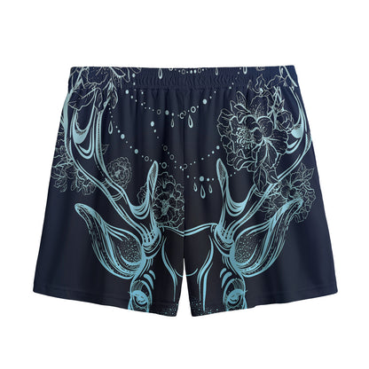 Bohemian Spiritual Deer Print Mesh Shorts