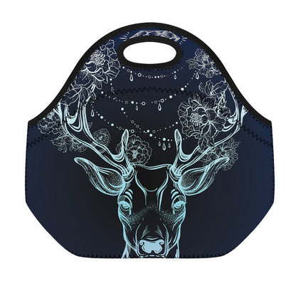 Bohemian Spiritual Deer Print Neoprene Lunch Bag