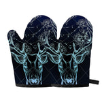 Bohemian Spiritual Deer Print Oven Mitts
