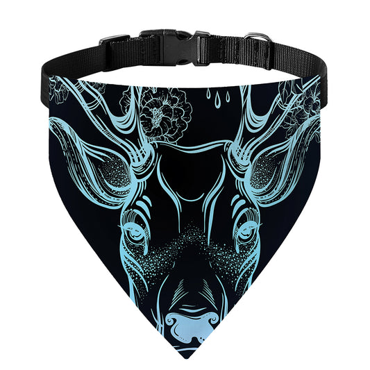 Bohemian Spiritual Deer Print Over The Collar Dog Bandana
