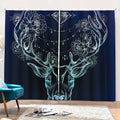 Bohemian Spiritual Deer Print Pencil Pleat Curtains