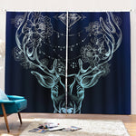 Bohemian Spiritual Deer Print Pencil Pleat Curtains