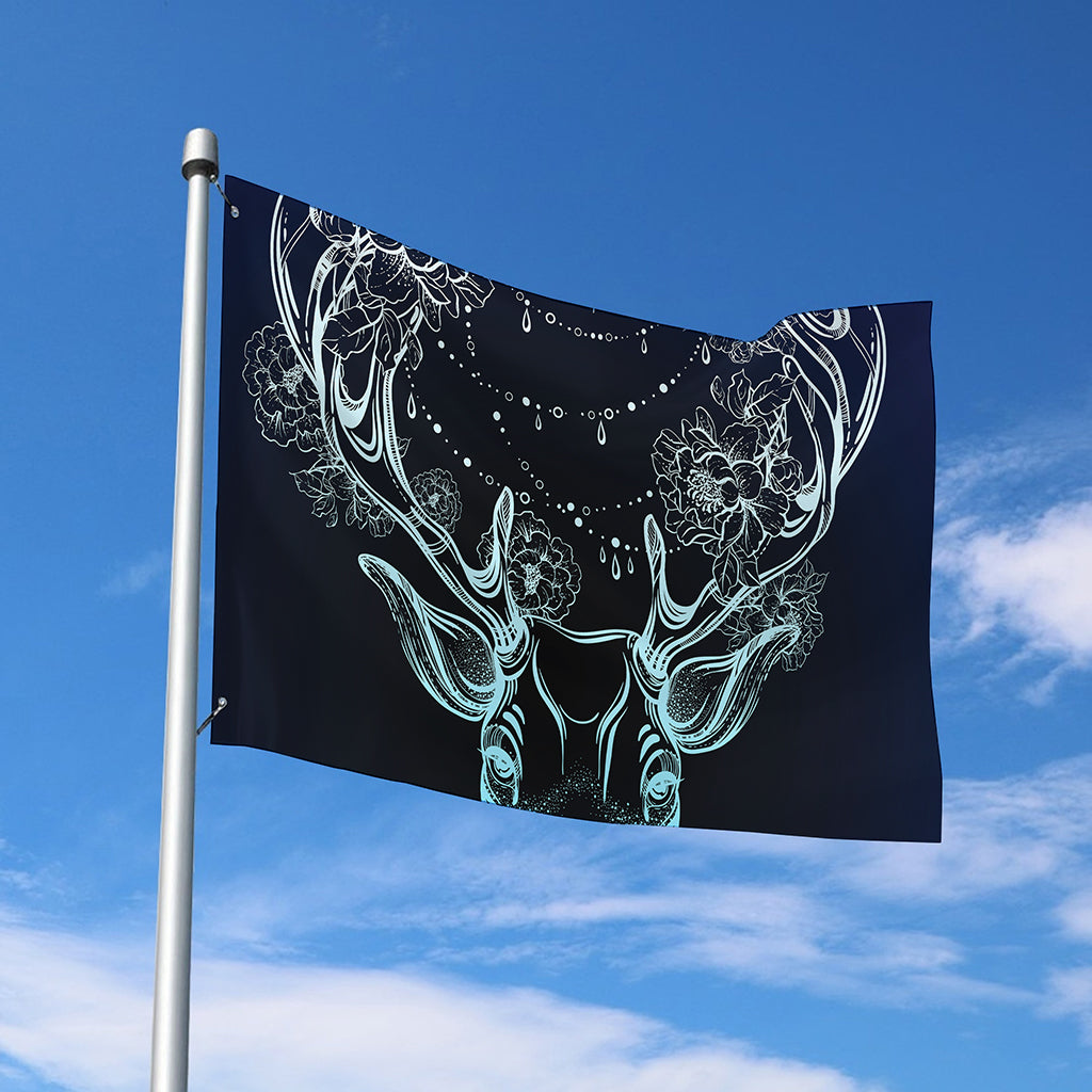 Bohemian Spiritual Deer Print Polyester Flag