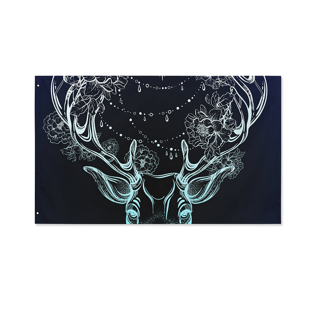 Bohemian Spiritual Deer Print Polyester Flag