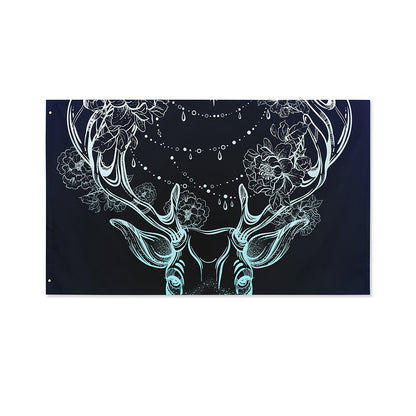 Bohemian Spiritual Deer Print Polyester Flag