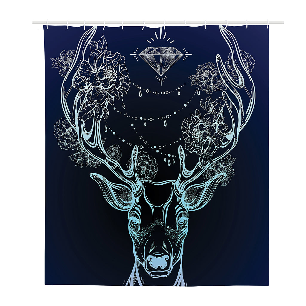 Bohemian Spiritual Deer Print Polyester Shower Curtain