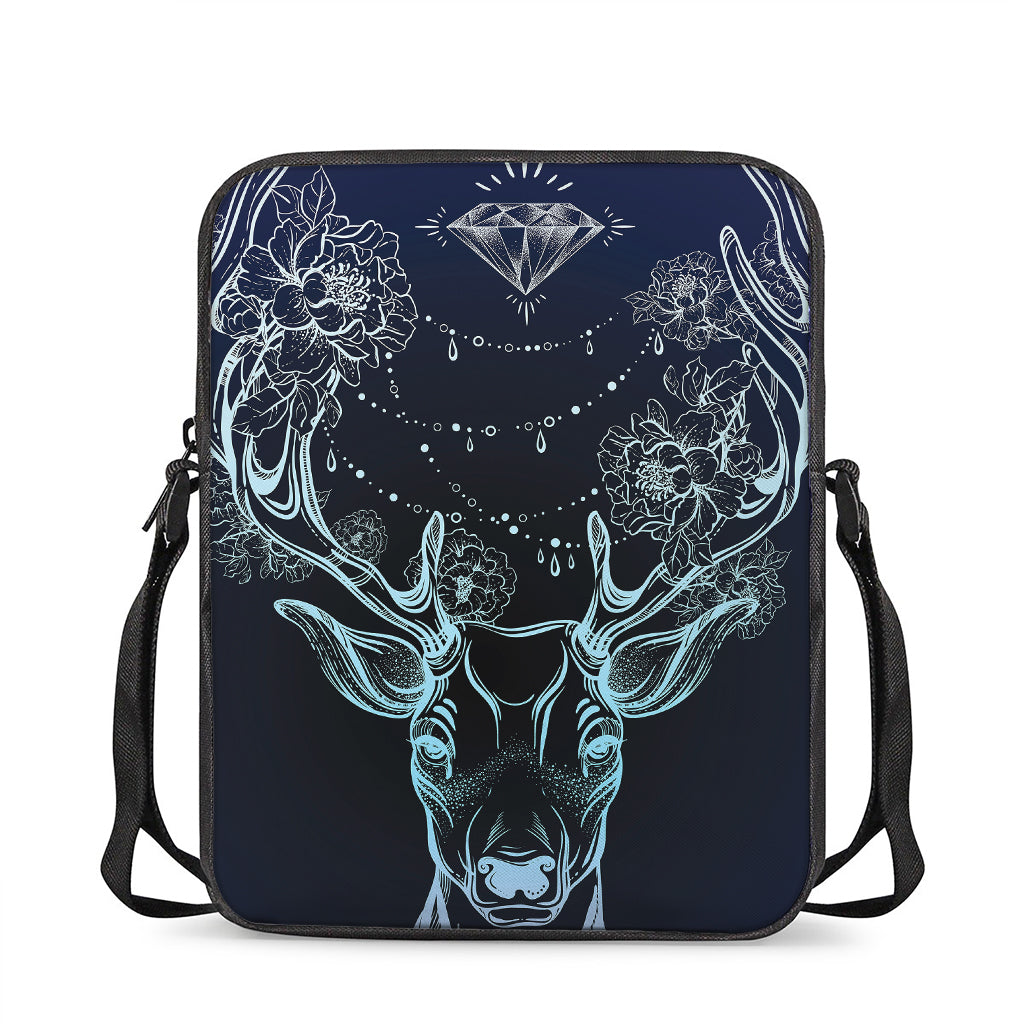 Bohemian Spiritual Deer Print Rectangular Crossbody Bag