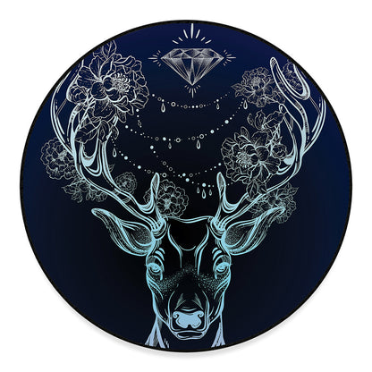 Bohemian Spiritual Deer Print Round Floor Mat