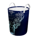 Bohemian Spiritual Deer Print Round Laundry Basket