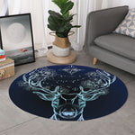 Bohemian Spiritual Deer Print Round Rug