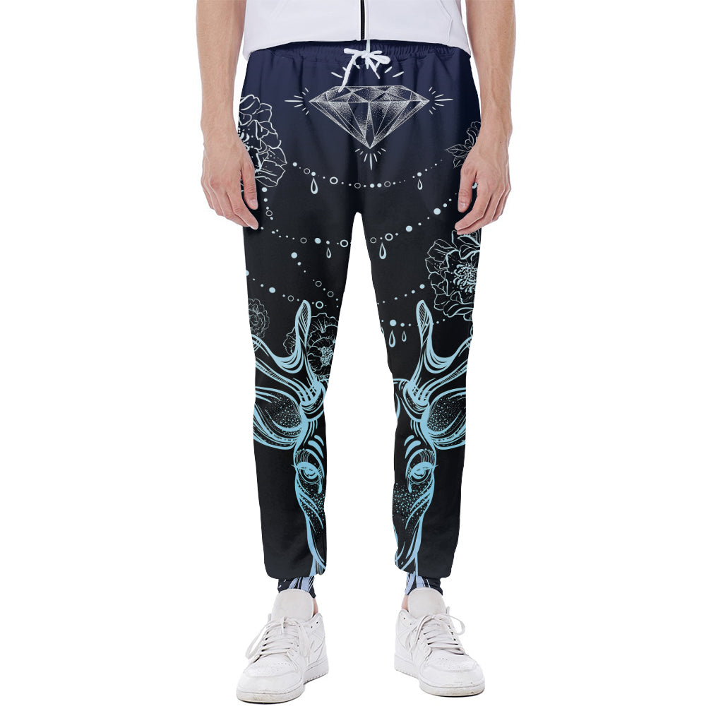 Bohemian Spiritual Deer Print Scuba Joggers