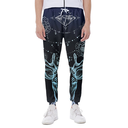 Bohemian Spiritual Deer Print Scuba Joggers
