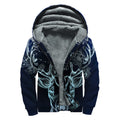 Bohemian Spiritual Deer Print Sherpa Lined Zip Up Hoodie