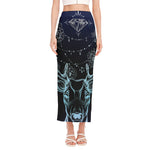 Bohemian Spiritual Deer Print Side Slit Maxi Skirt