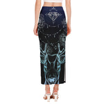 Bohemian Spiritual Deer Print Side Slit Maxi Skirt