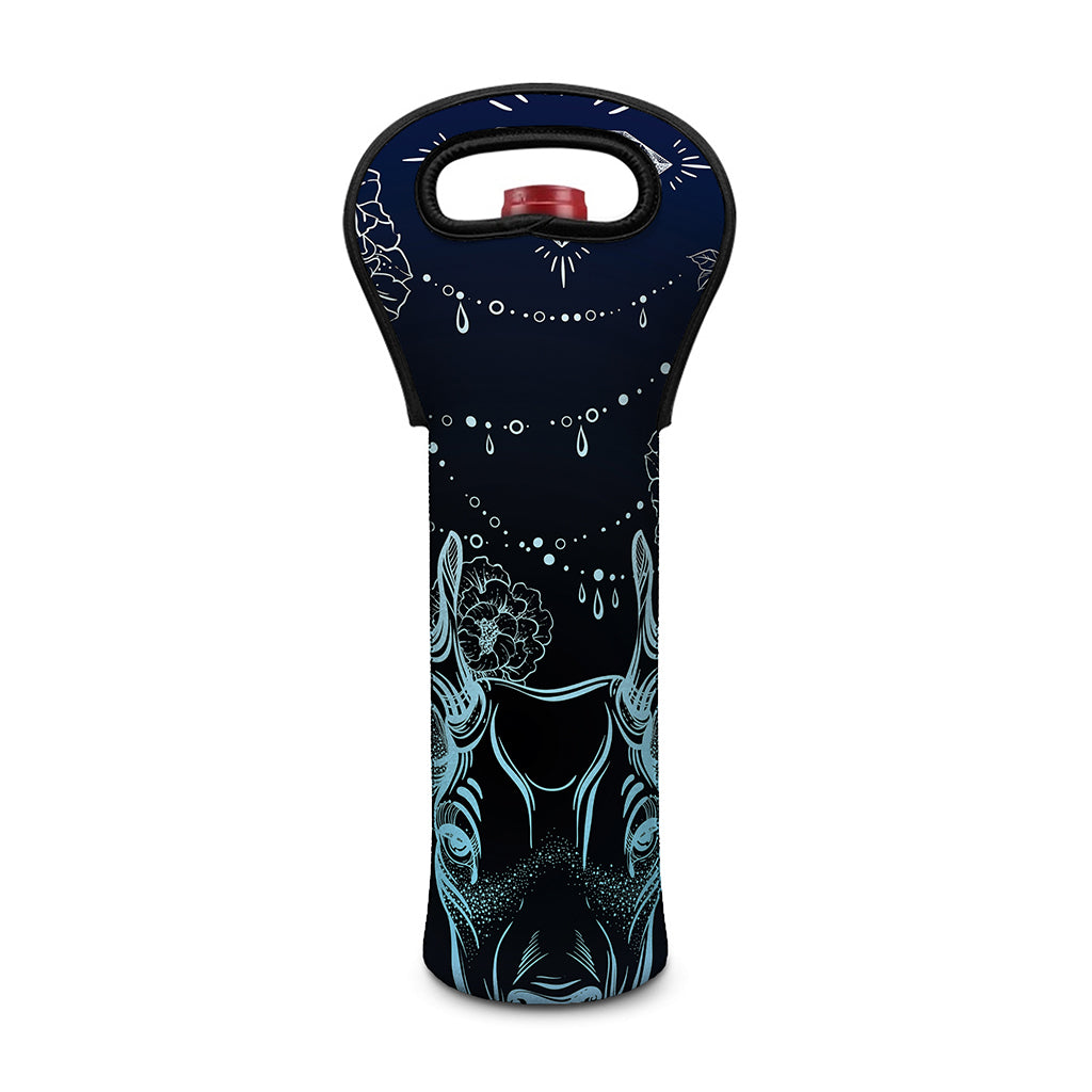 Bohemian Spiritual Deer Print Single Neoprene Wine Tote