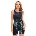 Bohemian Spiritual Deer Print Sleeveless One Piece Swimsuit