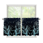 Bohemian Spiritual Deer Print Tier Curtains