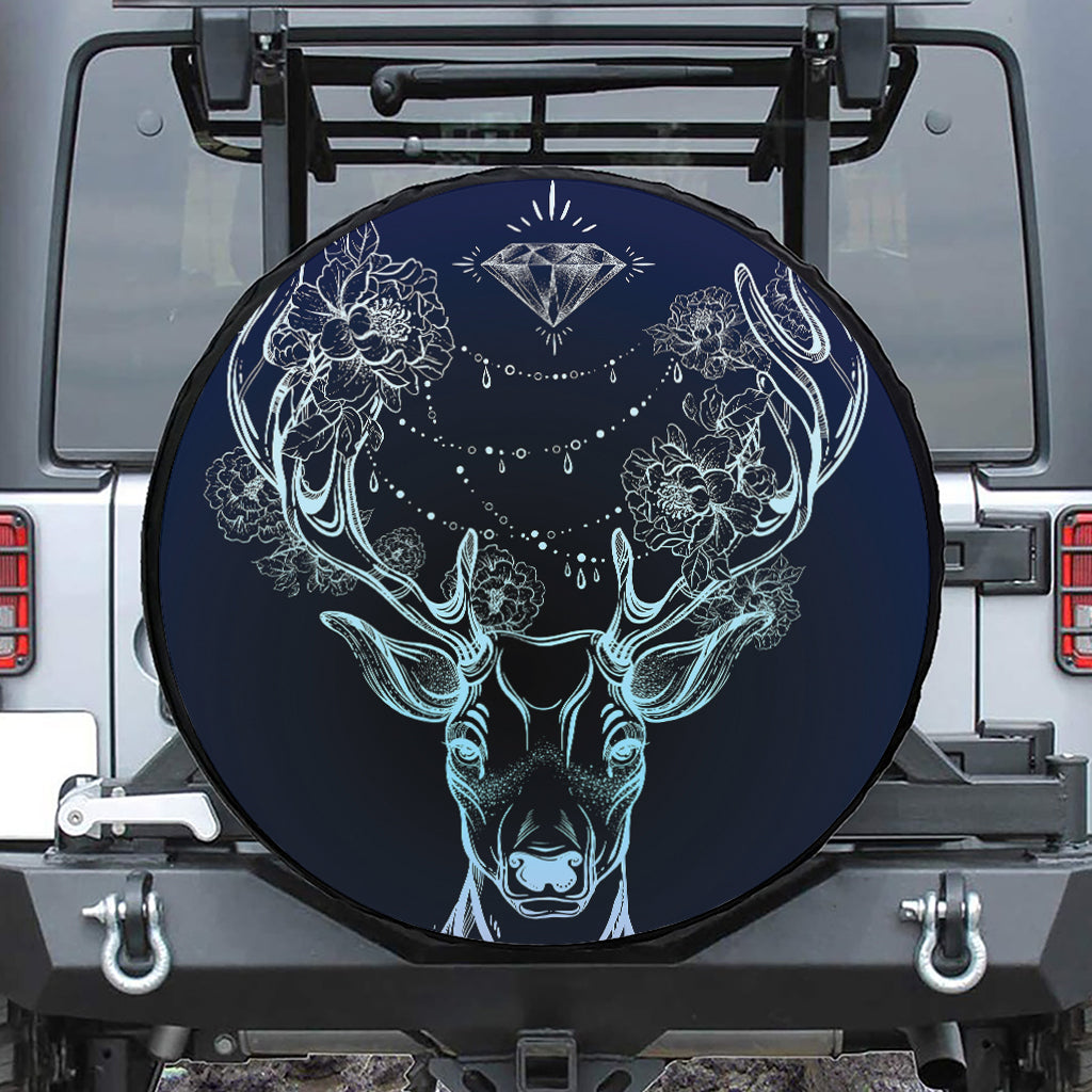Bohemian Spiritual Deer Print Tire Cover