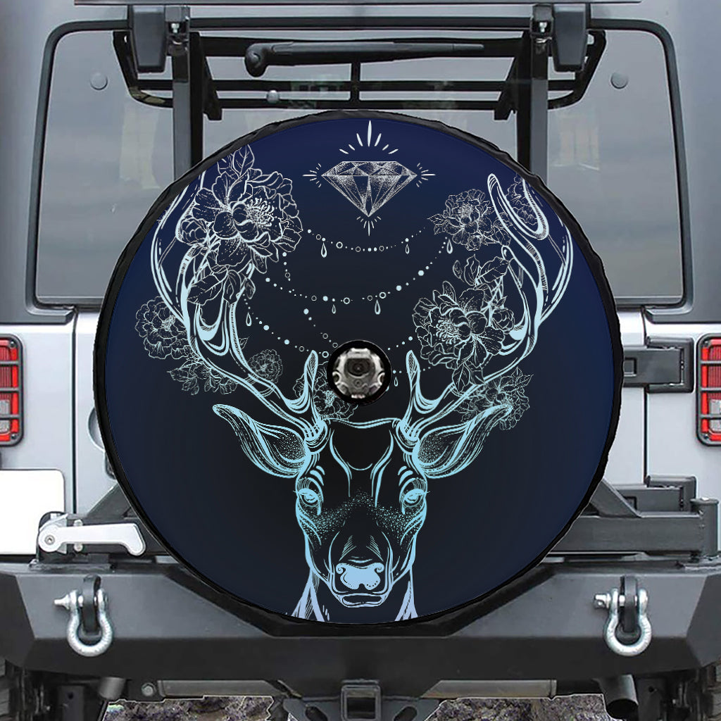Bohemian Spiritual Deer Print Tire Cover With Camera Hole