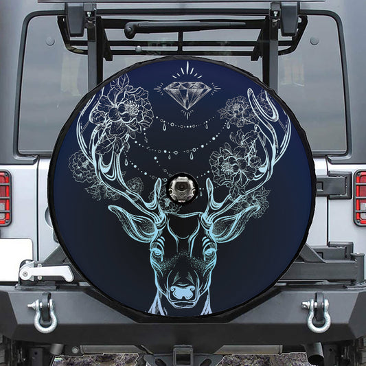 Bohemian Spiritual Deer Print Tire Cover With Camera Hole