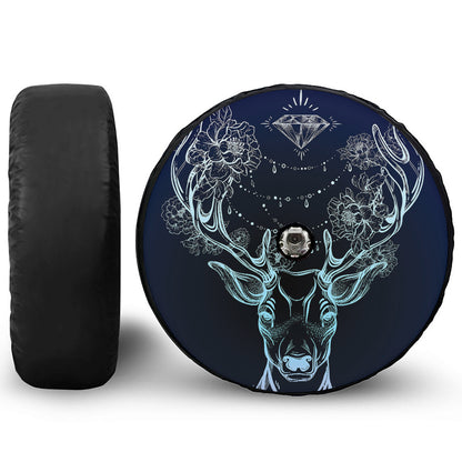 Bohemian Spiritual Deer Print Tire Cover With Camera Hole
