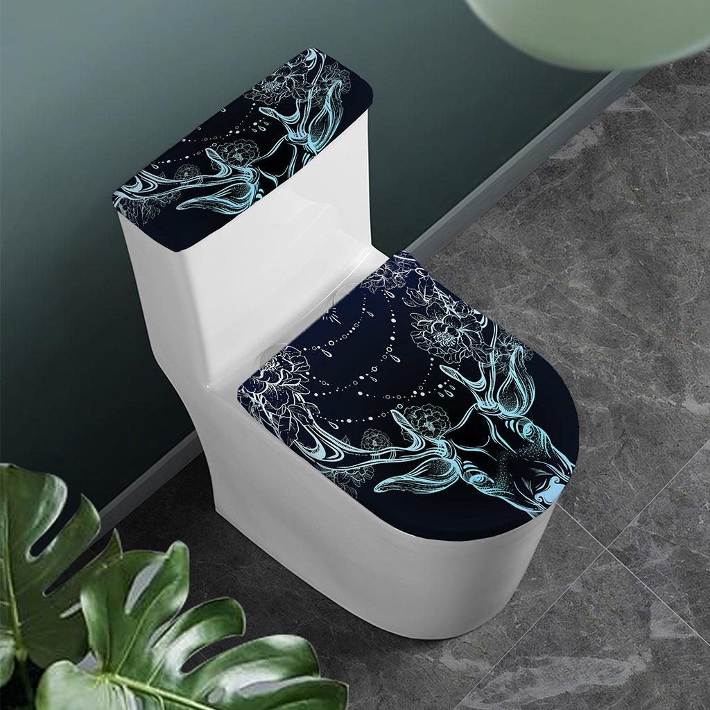 Bohemian Spiritual Deer Print Toilet Lid And Tank Cover Set