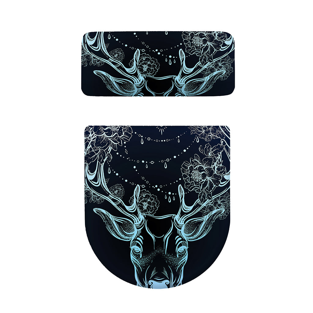 Bohemian Spiritual Deer Print Toilet Lid And Tank Cover Set