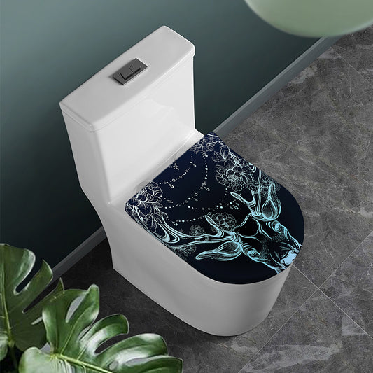 Bohemian Spiritual Deer Print Toilet Lid Cover