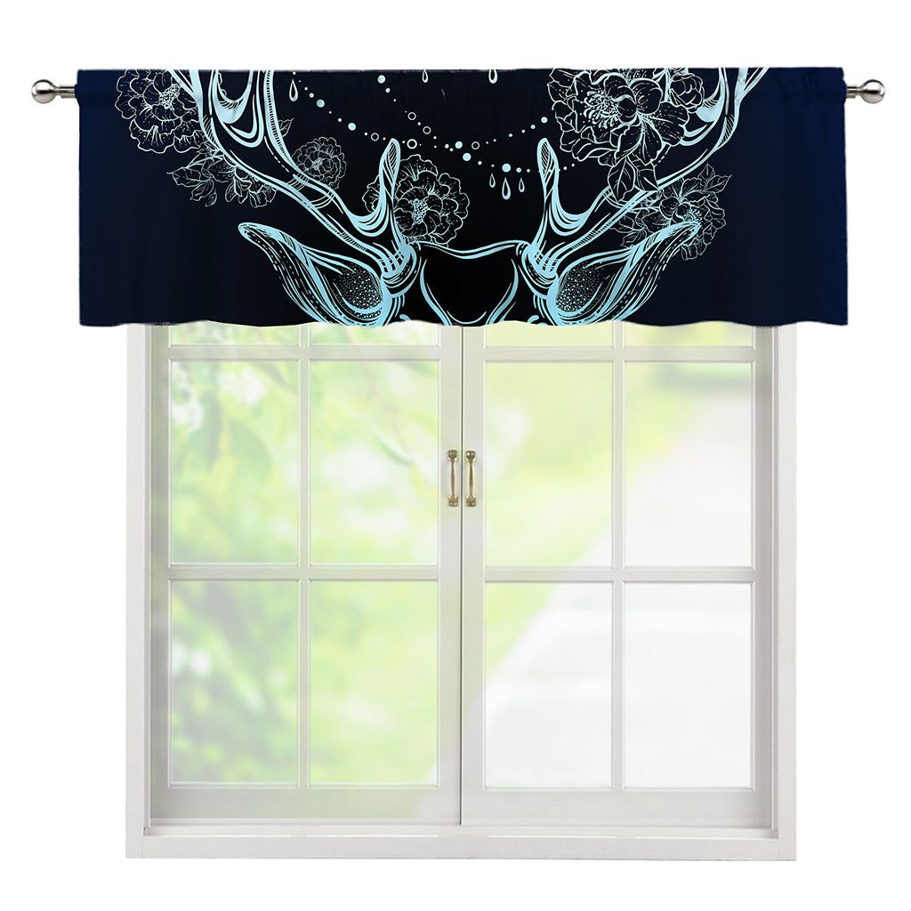 Bohemian Spiritual Deer Print Window Valance