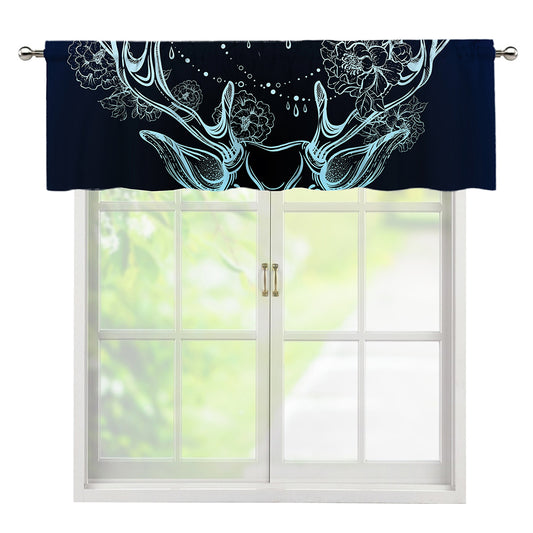 Bohemian Spiritual Deer Print Window Valance