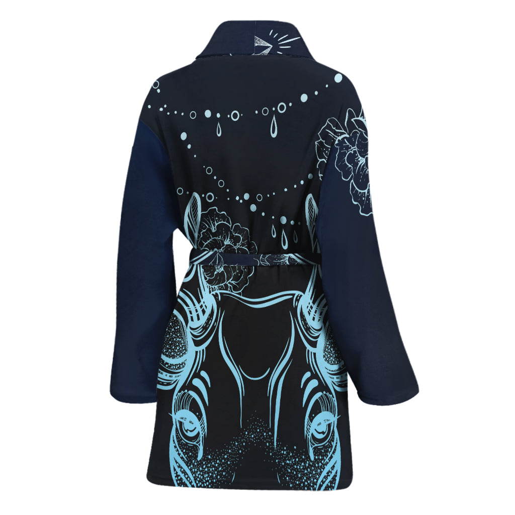 Bohemian Spiritual Deer Print Women's Bathrobe