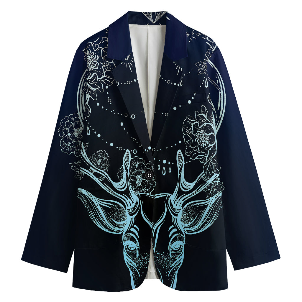 Bohemian Spiritual Deer Print Women's Blazer