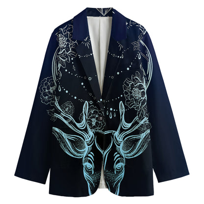 Bohemian Spiritual Deer Print Women's Blazer