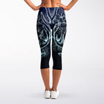 Bohemian Spiritual Deer Print Women's Capri Leggings