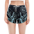 Bohemian Spiritual Deer Print Women's Split Running Shorts