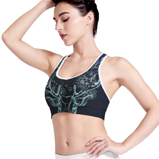 Bohemian Spiritual Deer Print Women's Sports Bra