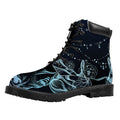 Bohemian Spiritual Deer Print Padded Collar Lace Up Boots