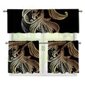 Bohemian Spiritual Fish Print 3 Piece Kitchen Curtains