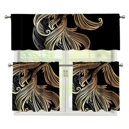 Bohemian Spiritual Fish Print 3 Piece Kitchen Curtains