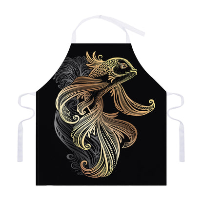 Bohemian Spiritual Fish Print Adjustable Apron