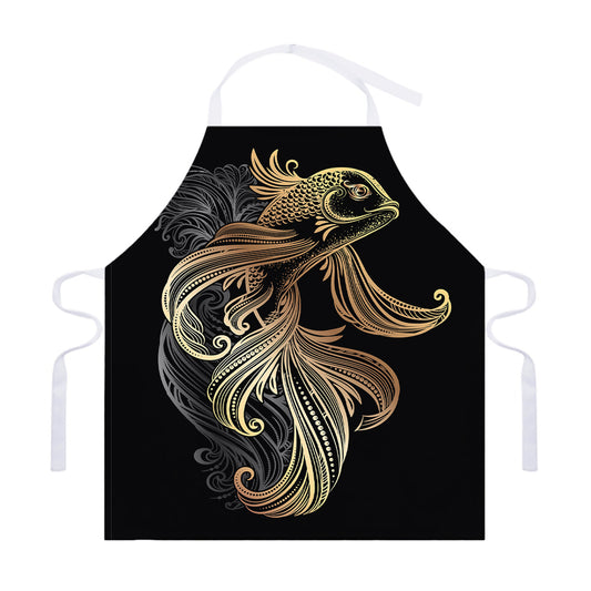 Bohemian Spiritual Fish Print Adjustable Apron