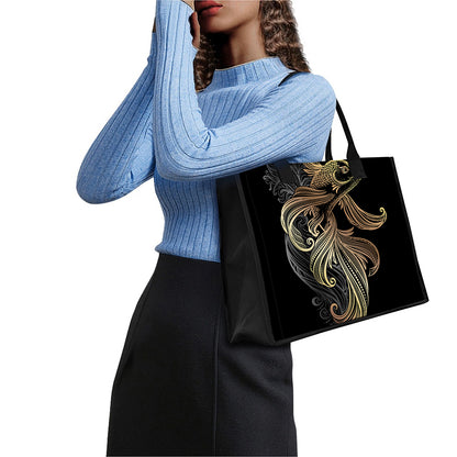 Bohemian Spiritual Fish Print Canvas Tote Bag