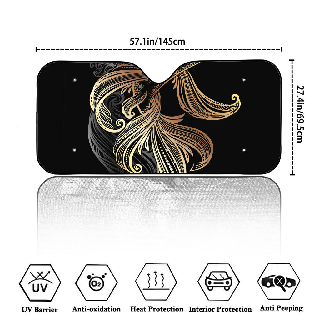 Bohemian Spiritual Fish Print Car Windshield Sun Shade