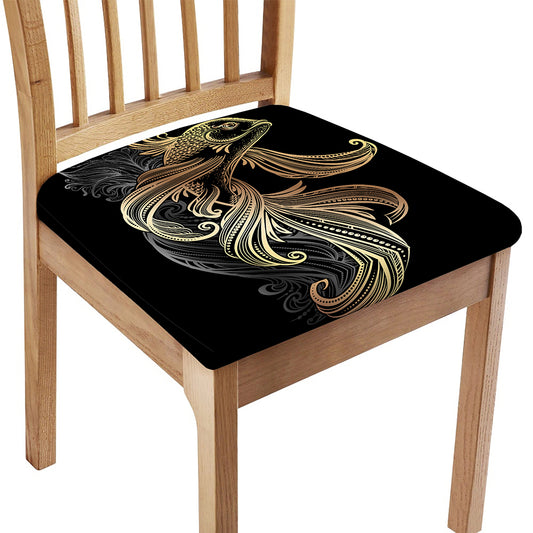 Bohemian Spiritual Fish Print Chair Cushion Cover