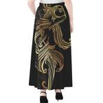 Bohemian Spiritual Fish Print Chiffon Maxi Skirt