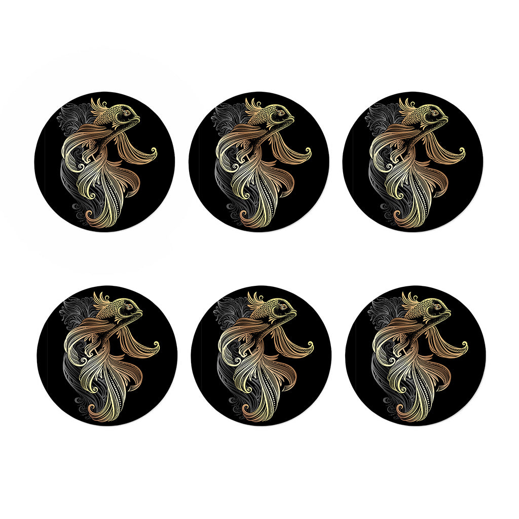Bohemian Spiritual Fish Print Coaster Set