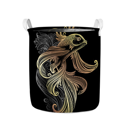 Bohemian Spiritual Fish Print Collapsible Laundry Basket